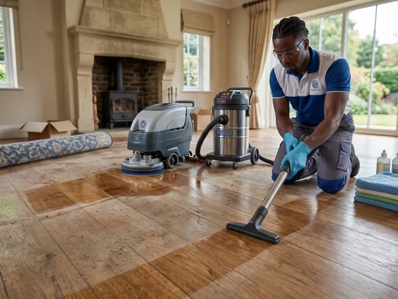 Sonyuko Cleaning Services deep cleaning a hardwood floor